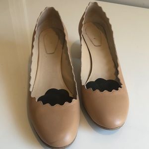 Chloe scalloped heels in nude